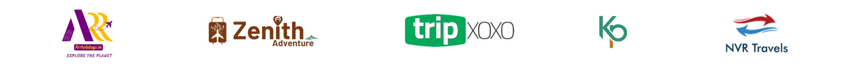 Trusted by travel companies - ARR Holidays, Zenith adventure, Trip xoxo, KP, NVR travels