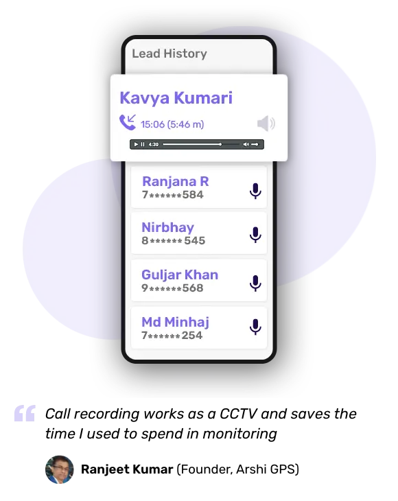Automatic call recording feature in Telecrm