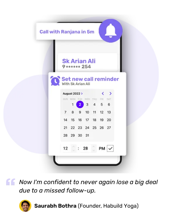 Follow-up call reminders