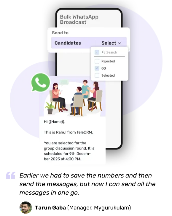 Send Bulk WhatsApp updates