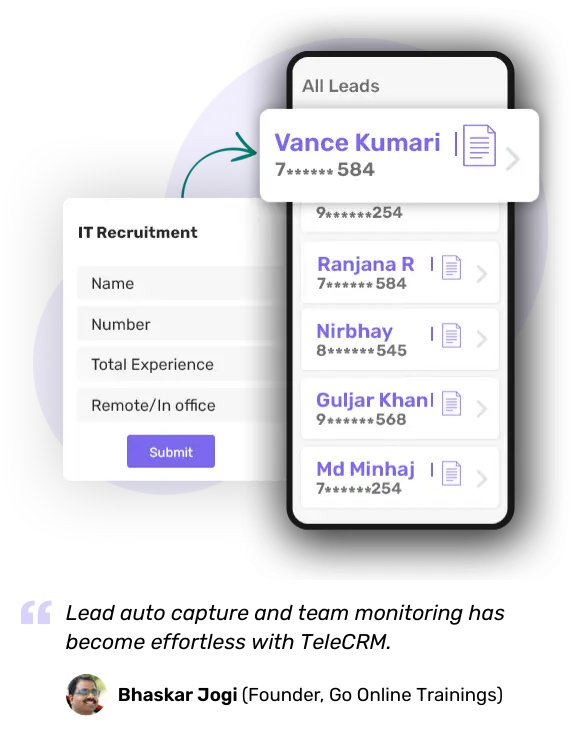 Capture candidate contacts