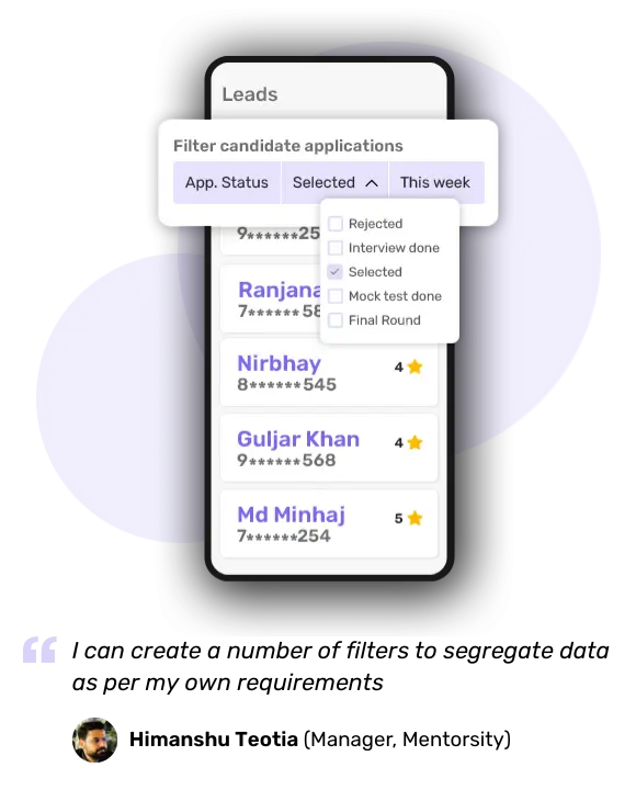 Manage candidate contacts